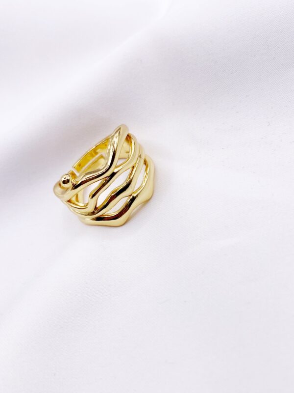 Γυναικείο ρυθμιζόμενο δαχτυλίδι ατσάλινο Χρυσό Meryl